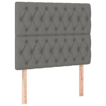 Cabecero De Tela Gris Oscuro 90x7x118/128 Cm Vidaxl