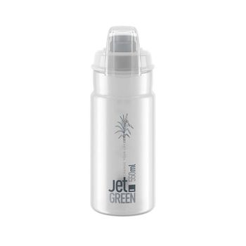 BIDON ELITE JET GREEN PLUS TRANSPARENTE/LOGO GRIS 550 ml  ELITE   de ciclismo para bicicleta