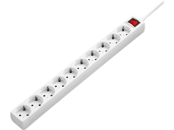 Regleta - Hama 137234 HOME REGLETA 10 TOMAS SCHUKO+, Cable 3m, 3680 W, Blanco