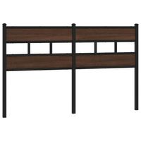 cabecero de acero y madera de ingenieria marron roble 140 cm
