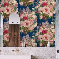 papel pintado floral papel autentico 200x280cm 8 hojas