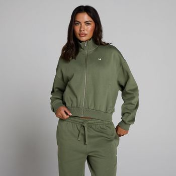 Chaqueta bomber con cremallera Basics para mujer de MP - Oliva lavado - XS