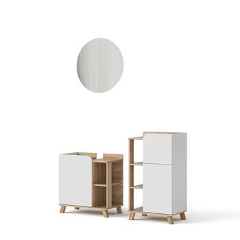Conjunto De Muebles De Baño Karen 3 Piezas, Con Mueble Alto Vicco