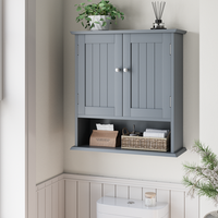 armario de pared - mueble de bano con 2 puertas - mdf - gris claro 5460x1980x6000cm