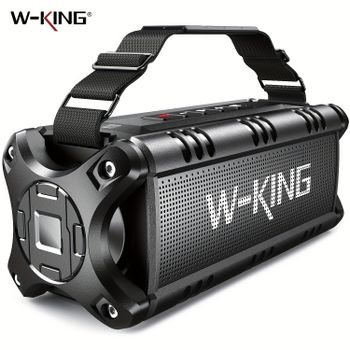 Altavoz Bluetooth W-KING D8, 50W RMS, IPX6 Impermeable, Altavoces Inalámbricos Bluetooth, Bocina Portátil Grande para Fiestas en Casa, Aire Libre, Playa, Piscina