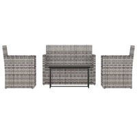 muebles de jardin con cojines 4 piezas  mobiliario de jardin ratan sintetico gris