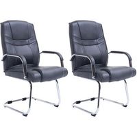 set de 2 sillas cantilever xxl attila en polipiel simil cuero gris 67x60x104 cm clp
