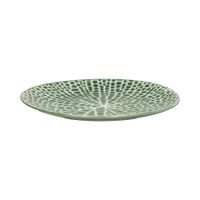 plato de postre de porcelana verde