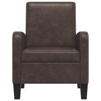 Sillón De Salón | Silla | Sillón De Cuero Sintético Marrón