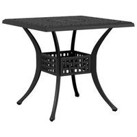 mesa de jardin  mesa de exterior aluminio fundido negro 80x80x75 cm