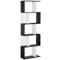estanteria libreria 60x24x1845 cm negro y blanco