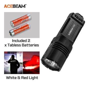 Linterna Táctica ACEBEAM X30 con Carga USB C, LED CREE XHP70.2, 20000 Lúmenes, 600 Metros, Luz de Búsqueda de Doble Fuente, 21700