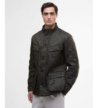Barbour international para hombre. MQU0365 Chaqueta Ariel verde marrón oscuro (XXL), Casual, Poliéster