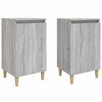 mesitas de noche 2 uds madera contrachapada gris 40x35x70 cm vidaxl