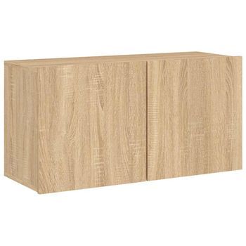 Mueble Tv De Pared | Mueble De Salón | Armario Tv Roble Sonoma 80x30x41 Cm