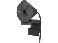 webcam - logitech brio 300 full hd microfono con reduccion de ruido usb-c correccion luz windows mac obturador privacidad negro