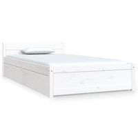 estructura de cama individual con cajones blanco 90x190 cm