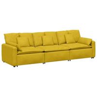 sofa modular con cojines amarillos vidaxl