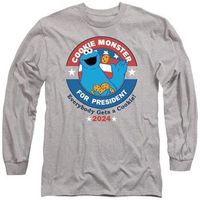 sesame street camiseta manga larga cookie for president para hombre