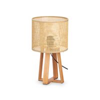 lampara sobremesa pantalla natural adalgiso cilindro 36 cm