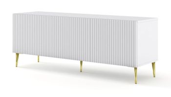 Mueble para TV efecto madera Blanco y Crema LED