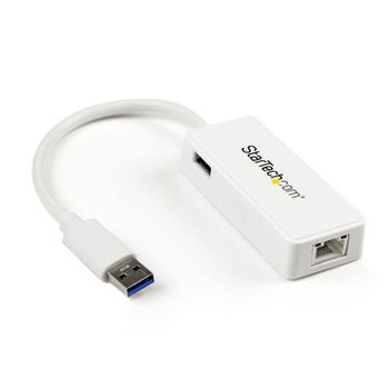 Tarjeta de Red StarTech USB31000SPTW USB 3.0 Gigabit Ethernet 5 Gbps Pass-Through Blanco
