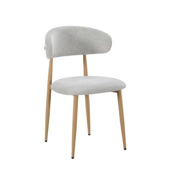 Silla Comedor Majest De Tela 77.50*46*43 Cm - Gris Claro