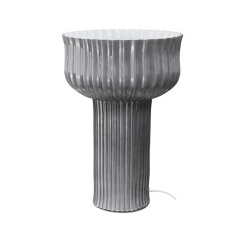 Lámpara de mesa de vidrio gris