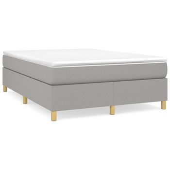 Estructura De Cama Con Somier Tela Gris Claro 140x200 Cm Vidaxl