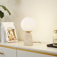 lampara de mesa de piedra blanco