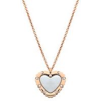cadena de acero chapado en oro rosa colgante corazon