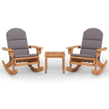 Juego De Muebles De Jardín Adirondack 3 Piezas Madera Acacia Vidaxl