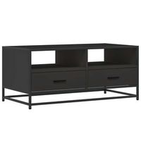 mesa de centro madera de ingenieria y metal negro 100x50x45 cm vidaxl