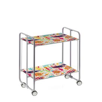 Carrito Auxiliar Plegable Bauhaus Con Ruedas – Armazón Metálico Gris, 2 Niveles, 4 Posiciones Ajustables,,49