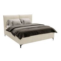 cama clovis 113 doble de color marron claro tapiz somieres 200x214x108cm