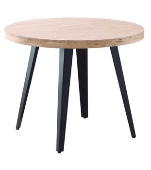Mesa redonda industrial 100 cm ø roble nordish y negro