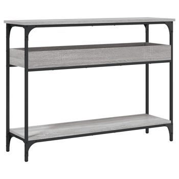 Mesa Consola Estante Madera Ingeniería Sonoma Gris 100x29x75 Cm Vidaxl