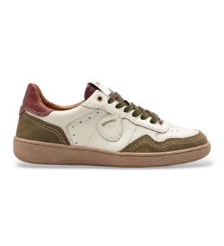 Blauer para hombre. F6MURRAY22 Zapatillas de piel Murray22 blanco (43), Plano, Cordones, Casual