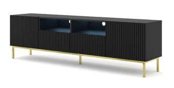 Mueble para TV efecto madera Negro y Dorado