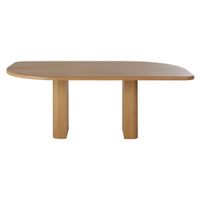 mesa de comedor de chapa de roble claro de 200 cm