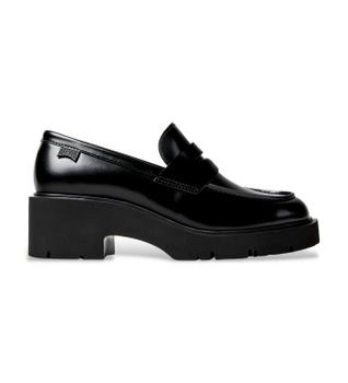 Camper para mujer. K201425-002 Mocasines de Piel Milah negro (41), 3 a 5cm, Ninguno, Casual, Fiesta, Clásico