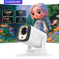 magcubic hy310 330ansi 1080p enfoque automatico 4k mini proyector con altavoz de 5w android 11 air mouse control remoto por voz version mejorada del hy300