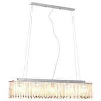 lampara de techo con cuentas de cristal plateado 104 cm e14 vidaxl