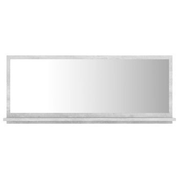 Espejo De Baño Madera Contrachapada Gris Hormigón 90x10,5x37 Cm