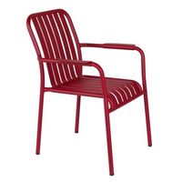 tumbona con reposabrazos de aluminio rojo faro - oviala