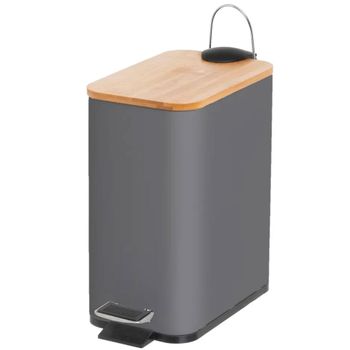 Papelera de pedal de 5 litros gris