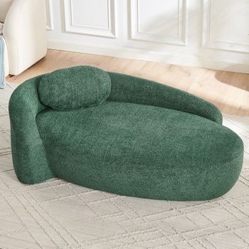 Sofá De Una Plaza - Mueble Para Salón - Tejido Teddy - Verde