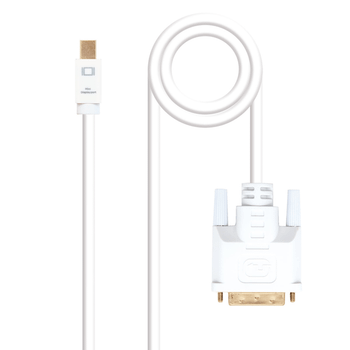 Nanocable - CABLE CONVERSOR MINI DP/M A DVI/M, BLANCO 5 M