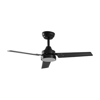 Ventilador de techo con lámpara de metal negro