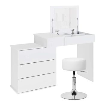 Tocador espejo mesa moderna maquillaje comoda madera cajones